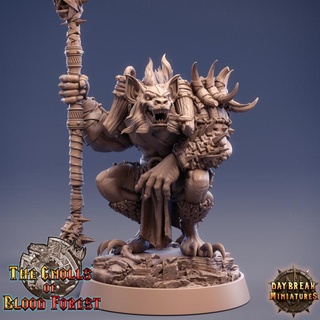 jannik hellhound - gnolls blood forest daybreak miniatures Tabletop Characters & Creatures Fantasy Universe Store dragons dungeons wargaming horns tabletop 32mm 75mm gnoll 3d print model - Mito3D