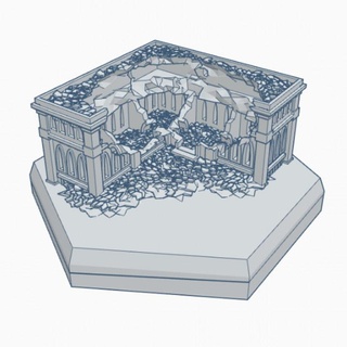 gothic ruined building 13 hex map scale hmsgr013 wargame forge Store terrain battletech 3d print model - Mito3D