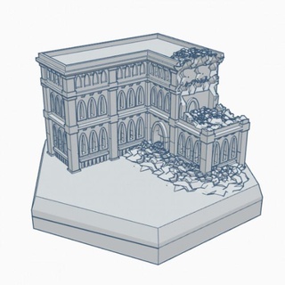 gothic ruined building 14 hex map scale hmsgr014 wargame forge Store terrain battletech 3d print model - Mito3D
