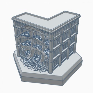 gothic ruined building 15 hex map scale hmsgr015 wargame forge Store terrain battletech 3d print model - Mito3D