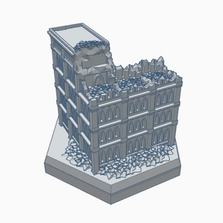 gothic ruined building 16 hex map scale hmsgr016 wargame forge Store terrain battletech 3d print model - Mito3D