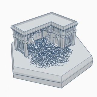 gothic ruined building 17 hex map scale hmsgr017 wargame forge Store terrain battletech 3d print model - Mito3D