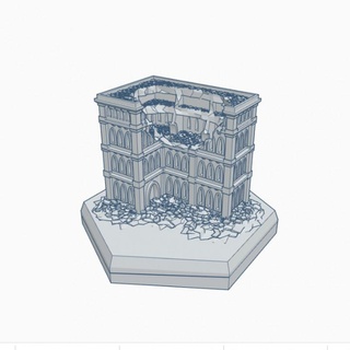 gothic ruined building 23 hex map scale hmsgr023 wargame forge Store terrain battletech 3d print model - Mito3D