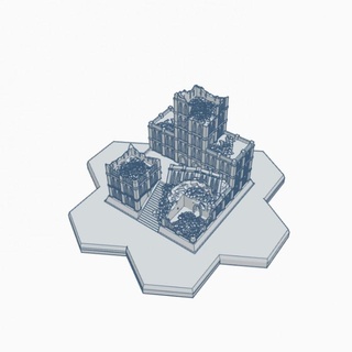 gothic ruined imperial palace hex map scale hmsgr030 wargame forge terrain 3d print model - Mito3D
