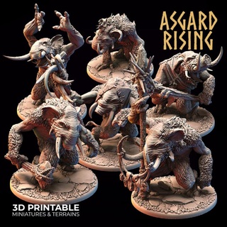 tundra trolls easytoprint pre-supported asgard rising miniatures Tabletop Characters & Creatures Fantasy Universe 3d printable stl fantasy hobby monster rpg miniature elite tabletopgames warband chitubox asgardrising 3d print model - Mito3D