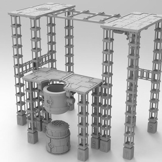 secteur mal mécanique imperial prapor workshop table 3D imprimable terrain Sci 40k modulaire jeux guerre jeu chaos 40000 mécanicien 3d print model - Mito3D