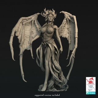 lilith queen night first succubus 3 inch 75 mm base 4+ 100+ height miniature 2moronic miniatures Tabletop Characters & Creatures Fantasy Universe demon board dragons dungeons fantasy game mini rpg tabletop d&d pathfinder 5e pre-supported 2e 3d print model - Mito3D