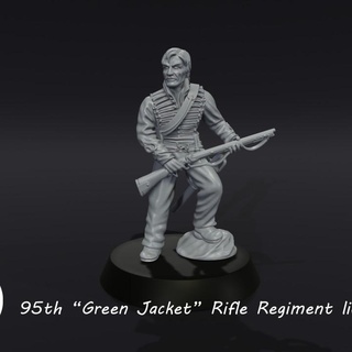 95th verde giacca fucile reggimento tenente medbury miniature tavolo personaggi creature storico universo 28mm napoleonico tagliente 3d print model - Mito3D