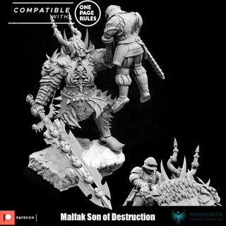 malfak son destruction rakovendetta Tabletop Characters & Creatures Fantasy Universe stl hero miniatures warhammer 3dprint dungeon 32mm ageofsigmar caos dyd 3d print model - Mito3D