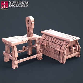 cordonnier poitrine chaise stl miniatures table 3D imprimable terrain boutique décoration fantaisie meubles soutenir jeux guerre 3d print model - Mito3D