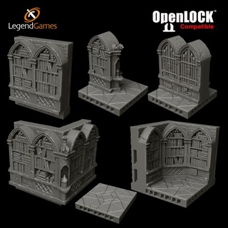 jogos lenda openlock feiticeiros biblioteca tampo mesa 3D imprimível terreno fantasia gótico masmorra cenário mansão Ravenloft covil 3d print model - Mito3D