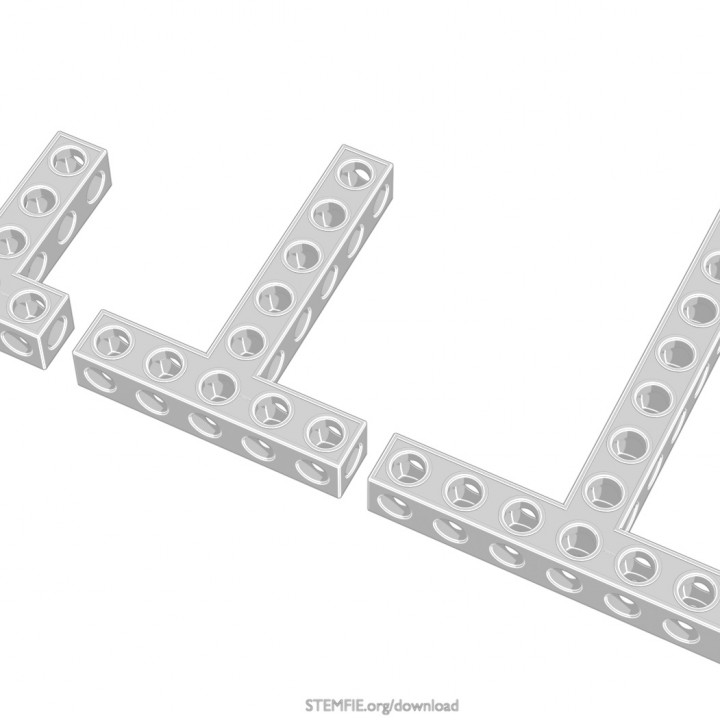 Stemfie partes vigas angular t shaped simétrico Paulo pino educación Universidad Ingenieria Ciencias mecánico Lego vástago haz mecano stemfie3d construccion cocido 3D print model - Mito3D