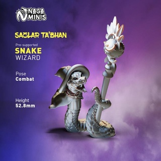 pre supported serpent populaire sorcier naga minis table personnages créatures fantaisie univers mini miniatures miniature mage donjons Dragons dnd 3d print model - Mito3D