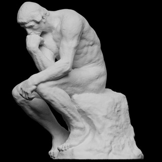Denker Gips Scan Welt Skulptur Studie Rodin Photogrammetrie Lehm tate 3d print model - Mito3D