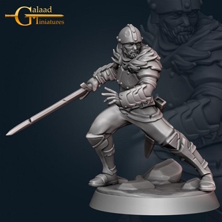 mercenary - executioner 02 galaad miniatures Store armor dragon fantasy fighter goblin guard human knight roleplay sword warrior male tabletop slayer dungeon tribes 3d print model - Mito3D