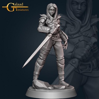 mercenary - fighter galaad miniatures Tabletop Characters & Creatures Fantasy Universe Store armor dragon fantasy female goblin guard human knight roleplay sword warrior miniature tabletop slayer dungeon tribes 3d print model - Mito3D