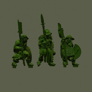 spear orcs - sporcs knucklebones miniatures Tabletop Characters & Creatures Fantasy Universe fantasy lotr lordoftherings 28mm dnd ageofsigmar aos dungeonanddragons presupported mcbride warhammerbattle 3d print model - Mito3D