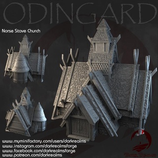 dark realms - odingard norse stave church forge Store Tabletop 3D Printable Terrain Fantasy fantasy terrain viking 3d print model - Mito3D