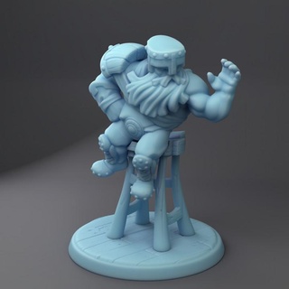 Village nain arm wrestler double déesse miniatures table personnages créatures fantaisie univers boutique barbare combattant taverne PNJ 3d print model - Mito3D