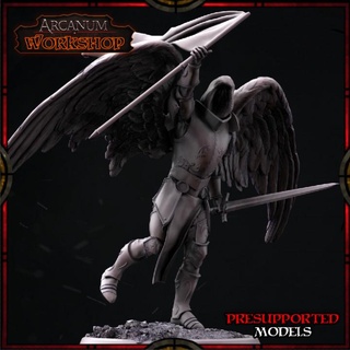 arcangel guerrero bandera secreto taller mesa caracteres criaturas fantasía universo demonio diablo juego guerra ala ángel monstruos dnd Tyrael 3d print model - Mito3D