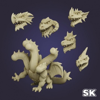 geleitet Drachen Stoneking Tischplatte Zeichen Kreaturen Fantasie Universum Geschäft Boss Schatz Magie Helden Verlies Hydra 3d print model - Mito3D