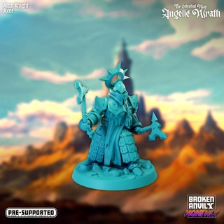 celestial war angelic wrath - arch knight axer broken anvil miniatures Tabletop Characters & Creatures Fantasy Universe Store armor axe angel holy tabletop dnd tabletopgames ttrpg 3d print model - Mito3D