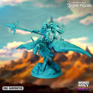 celestial guerra angelical ira arco Caballero capitán roto yunque miniaturas mesa caracteres criaturas fantasía universo Tienda armadura proteger ángel Pegaso dnd caballeros juegos ttrpg 3d print model - Mito3D