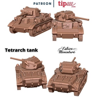 tetrarch tank - 28mm wargame eskice miniature aron Tabletop Characters & Creatures Historical Universe Vehicles Machines action bolt usa vehicle ww2 us paratrooper 3d print model - Mito3D