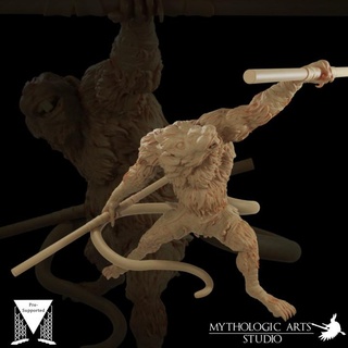 rata monje guerrero mitologico letras mesa caracteres criaturas fantasía universo stl miniatura campeón skaven alimañas 3d print model - Mito3D