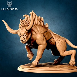 gros taureau louve 3d table personnages créatures fantaisie univers animal créature monstre rpg miniature minis dnd 32mm 3d print model - Mito3D