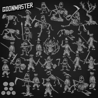 weasel witch hunters release goon master Tabletop Characters & Creatures Fantasy Universe cat crow mount skeleton spooky tree undead dead cultist necromancer kenku necrowmancer 3d print model - Mito3D