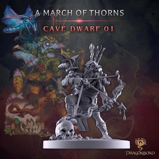 dragonbond cave dwarves unit 3 draco studios Tabletop Characters & Creatures Fantasy Universe stl rpg miniature 3dprinting dwarf dnd march tribes 5e thorns bestiary lair dracostudios waada hollowdepths cavedwarves daicultists 3d print model - Mito3D