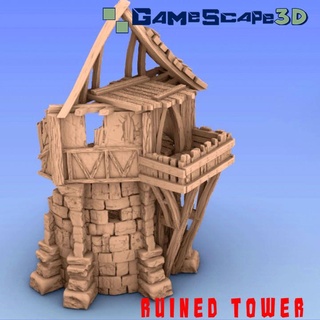 arruinado torre porche gamescape3d Tienda mesa 3D imprimible terreno fantasía campo batalla edificio pueblo frostgrave ruina Mordenheim 3d print model - Mito3D
