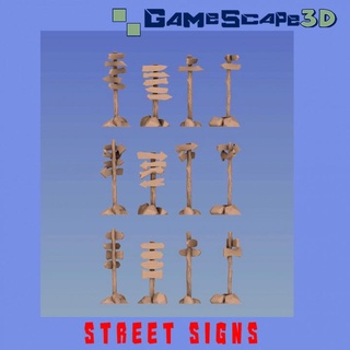 road signs gamescape3d Store Tabletop 3D Printable Terrain Fantasy street 3d print model - Mito3D
