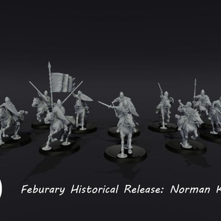 normand monté chevaliers x12 medbury miniatures table personnages créatures historique univers boutique 28mm 3d print model - Mito3D