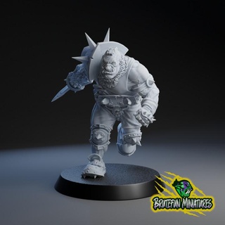 fantasy football ogre star player - presupported brutefun minatures Tabletop Characters & Creatures Fantasy Universe monster tabletop 40mm big-guy star-player 3d print model - Mito3D