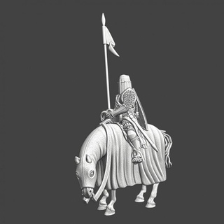 medieval mounted crusader knight northern crusades miniatures Tabletop Characters & Creatures Historical Universe Store battle great helmet model wargaming banner miniature order 28mm scenery warhorse teutonic livonian 3d print model - Mito3D