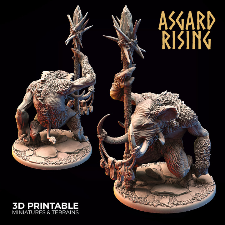 tundra troll 1 presupported asgard rising miniatures Tabletop Characters & Creatures Fantasy Universe big monster minotaur ogr 3D print model - Mito3D