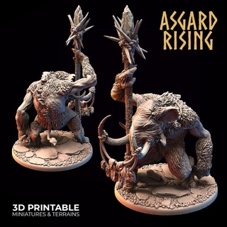 tundra troll 1 presupported asgard rising miniatures Tabletop Characters & Creatures Fantasy Universe big monster minotaur ogr 3d print model - Mito3D