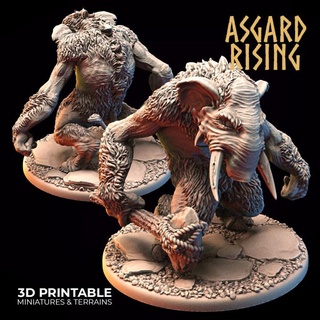 tundra troll 2 presupported asgard rising miniatures Tabletop Characters & Creatures Fantasy Universe Store big creature monster golesm 3d print model - Mito3D