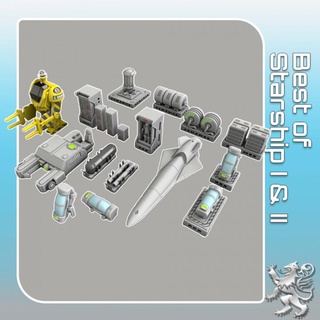 best starship & ii 2nd dynasty Tabletop Characters Creatures Sci-Fi Universe Vehicles Machines stl future miniatures sci-fi space star terrain war scifi tabletop combat machinery 28mm openlock missiles traveller danger starfinder traveler 3d print model - Mito3D