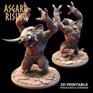 tundra provocador 5 pré suportado Asgard Aumentar miniaturas loja monstro Minotauro dnd 3d print model - Mito3D