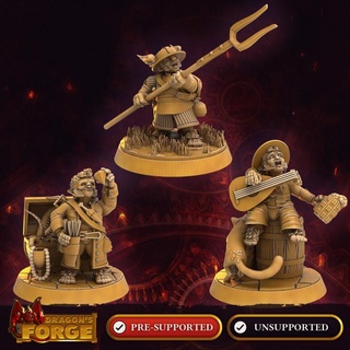 halfling male bundle dragon's forge miniatures Tabletop Characters & Creatures Fantasy Universe dragons fighter hero mini party player rpg character miniature roleplaying tabletop adventure hobbit d&d rogue thief bard npc 3d print model - Mito3D