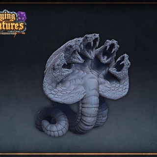 cobra hydre jouer rôle miniatures table personnages créatures fantaisie univers patron monstre reptile miniature serpent jungle rencontre prise charge 3d print model - Mito3D