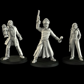 horror adventurers crosslances Tabletop Characters & Creatures Sci-Fi Universe pistol role lovecraft arkham police agent call mafia 20s presupported prg chtulu zombiecide playng nazist lentern 3d print model - Mito3D
