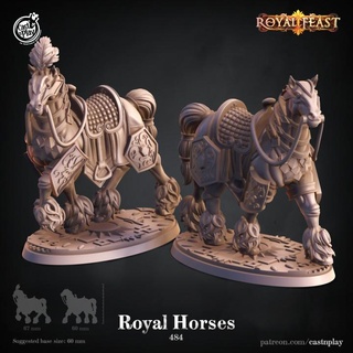 royal horses pre-supported cast n play Tabletop Characters & Creatures Fantasy Universe Store animal beast king mount queen horse royalty mounts mounted castnplay cnp thamarya 3d print model - Mito3D