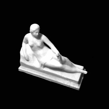 woman lying flower hand barcelona spain scan rose fullbody publicstatue mares 3d print model - Mito3D