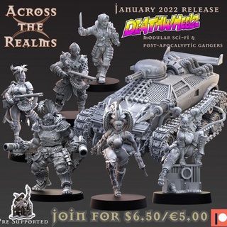across realms - january 2022 release Tabletop Characters & Creatures Sci-Fi Universe Vehicles Machines miniatures wargaming necromunda tabletop escher warhammer40k goliath grimdark stimmer deathmaiden 3d print model - Mito3D