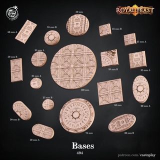 chateau bases pre-supported cast n play Store Tabletop 3D Printable Terrain Fantasy oval pill royal square circle base 50mm 35mm 100mm 25mm 75mm 30mm feast 3d print model - Mito3D