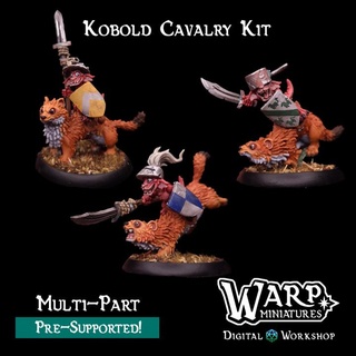 kobold cavalry kit warp miniatures Tabletop Characters & Creatures Fantasy Universe animal dragons goblin warhammer d&d 28mm dnd dungeons ferret kobolds weasel 3d print model - Mito3D